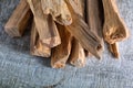 Palo santo wood sticks closeup in Ecuador Royalty Free Stock Photo