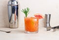 Paloma cocktail with grapefruit, lime and rosemary. Grapefruit juice. Alcohol. Tequila Royalty Free Stock Photo