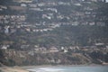 Palos Verdes from South Torrance Beach during June Gloom. Royalty Free Stock Photo