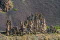 Spires of rock at Palouse Falls, Washington Royalty Free Stock Photo