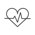 Palpitation linear icon. Thin line illustration. Vector isolated outline drawing.