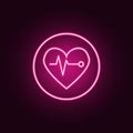 palpitation neon icon. Elements of Sciense set. Simple icon for websites, web design, mobile app, info graphics