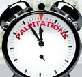 Palpitations soon, almost there, in short time - a clock symbolizes a reminder that Palpitations is near, will happen and finish