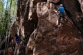 Paltsevsky rocks. Mountaineers during training sessions.