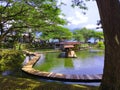 Palu City, 07 May 2023- Beautiful green landscape with trees and cafe