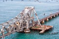 Pamban Bridge structure in Rameswaram, India