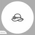 Pamela hat vector icon sign symbol