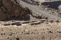 Pamir, Afghanistan August 25 2018: Houses in Afghanistan in the Pamir Mountains in the border area to Tajikistan