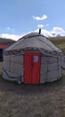 Yurts in the village in Pamir highway, Kyrgyzstan