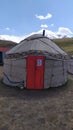 Yurts in the village in Pamir highway, Kyrgyzstan