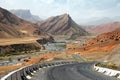 Pamir highway pamirskij trakt. Landscape around Pamir highway M41 international road in Kyrgyzstan, roof of the world