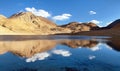 Pamir mountains near Pamir highway lake Tajikistan Royalty Free Stock Photo