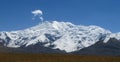 Pamir mountains snow peaks long panorama Royalty Free Stock Photo