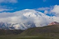 Lenin peak or Ibn Sina Avicenna Peak at Pamir mountains cold snow ice glacier