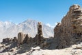 Ruins of Yamchun Fort in the Wakhan Valley in Gorno-Badakhshan, Tajikistan. Royalty Free Stock Photo
