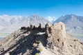 Ruins of Yamchun Fort in the Wakhan Valley in Gorno-Badakhshan, Tajikistan. Royalty Free Stock Photo