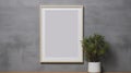 Pamonione Frame Mockup: Poetcore Inspired White Frame On Grey Wall