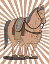 Pampered Equine: An Illustration of a Well-Fed Horse with a Curious Stare Royalty Free Stock Photo