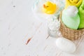 Pampering accessorie on white wood background Royalty Free Stock Photo