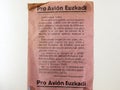 Pamphlet pro airplane for Euzkadi. Spanish civil war