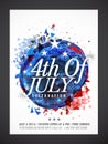 Pamphlet, Banner or Flyer for 4th of July. Royalty Free Stock Photo