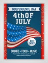 Pamphlet, Banner or Flyer for 4th of July. Royalty Free Stock Photo