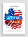 Pamphlet, Banner or Flyer for 4th of July. Royalty Free Stock Photo