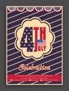 Pamphlet, Banner or Flyer for 4th of July. Royalty Free Stock Photo