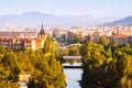 Pamplona with bridge over river Royalty Free Stock Photo