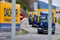 Pamplona, Sapin 22 march, truck strike blocking traffic in protest of high fuel prices