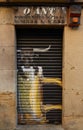 07-09-2012 Pamplona, Spain - Bull Art Adorns a shop in Pamplona