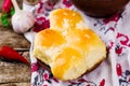 Pampushki ,the traditional Ukrainian pastries Royalty Free Stock Photo