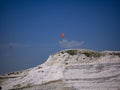 Pamukale, Turkey - May 14, 2017: Landscape of pamukkale mountain