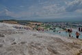 Pamukkale, Denizli Turkey, Travertines of Pamukkale, a Natural thermal pools Royalty Free Stock Photo