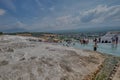 Pamukkale, Denizli Turkey, Travertines of Pamukkale, a Natural thermal pools Royalty Free Stock Photo
