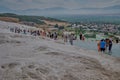 Pamukkale, Denizli Turkey, Travertines of Pamukkale, a Natural thermal pools Royalty Free Stock Photo