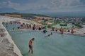 Pamukkale, Denizli Turkey, Travertines of Pamukkale, a Natural thermal pools Royalty Free Stock Photo