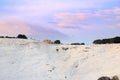 Pamukkale with hierapolis during sunset Royalty Free Stock Photo