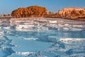 Pamukkale is main natural wonder of Turkey and the Middle East. White travertines with thermal water. It is a very popular Royalty Free Stock Photo