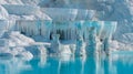 Pamukkale s stunning baby blue thermal waters on white travertine terraces in turkey