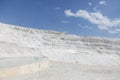 Pamukkale`s terraces are made of travertine, a sedimentary rock deposited by mineral water from the hot springs