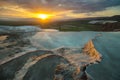 Pamukkale at sunset Royalty Free Stock Photo