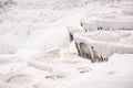 Pamukkale travertine pools and terraces carbonate mineral at ancient Hierapolis, Turkey Royalty Free Stock Photo