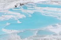 Pamukkale travertines pools and terraces. Denizli, Turkey. Natural site of hot springs and travertines. Cotton Castle Royalty Free Stock Photo