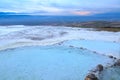 Pamukkale travertines during sunset Royalty Free Stock Photo