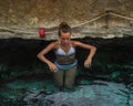 Antique pool Cleopatra`s Bath in Pamukkale, Turkey