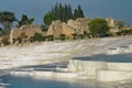 Famous terraces and ruins - Pamukkale, landmark attraction in Turkey Royalty Free Stock Photo