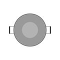 Pan above view dinner cuisine equipment object. Cooking flat tool stainless vector icon kitchen pot top