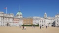 Pan across the back of Whitehall and Horseguards Parade