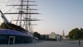 Pan across the Cutty Sark with Greenwich